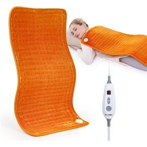 Electric Heating Pad for Back Pain & Cramps Relief, Pumpkin, 33"x17" Extra Large